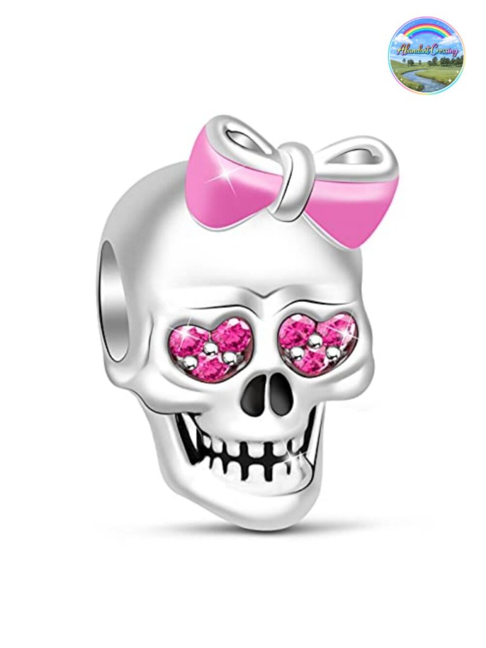S925 Sterling Silver Skull Charm for Bracelets & Necklaces Gothic Gift